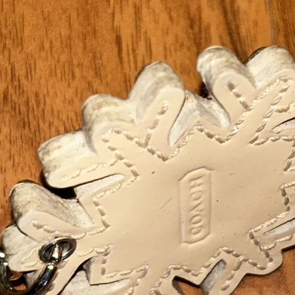 Coach Snowflake ❄️ Leather Keychain Bag Charm - Picture 12 of 14